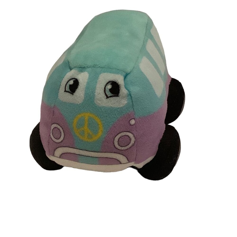 Hug Fun 7" Hippie Peace Van Bus Plush Stuffed Toy 7.5" x 4" Hugfun